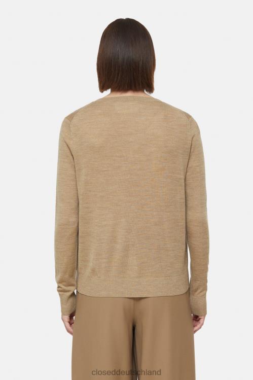 Kleidung brauner Zucker 0RP8Z414 CLOSED V-Pullover Frauen