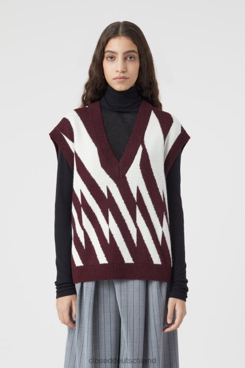 Kleidung dunkle Rosine 0RP8Z1502 CLOSED Pulloverweste Frauen