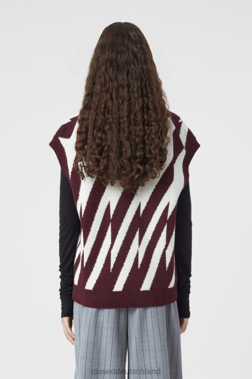 Kleidung dunkle Rosine 0RP8Z1502 CLOSED Pulloverweste Frauen