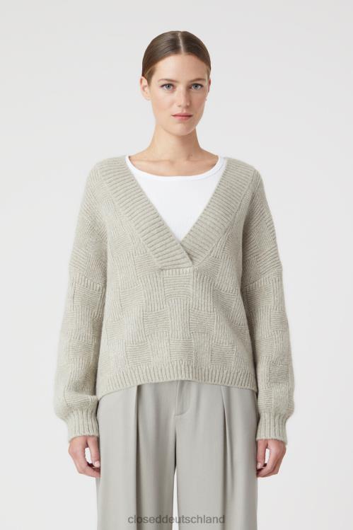 Kleidung grauer Marmor 0RP8Z1457 CLOSED V-Wollpullover Frauen