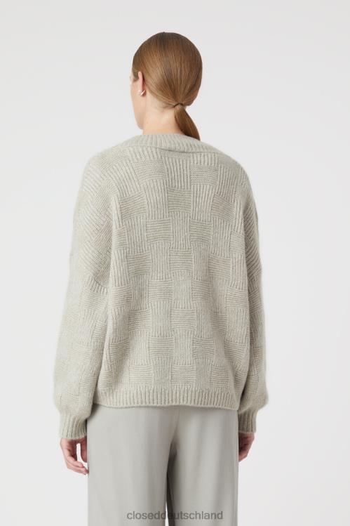 Kleidung grauer Marmor 0RP8Z1457 CLOSED V-Wollpullover Frauen