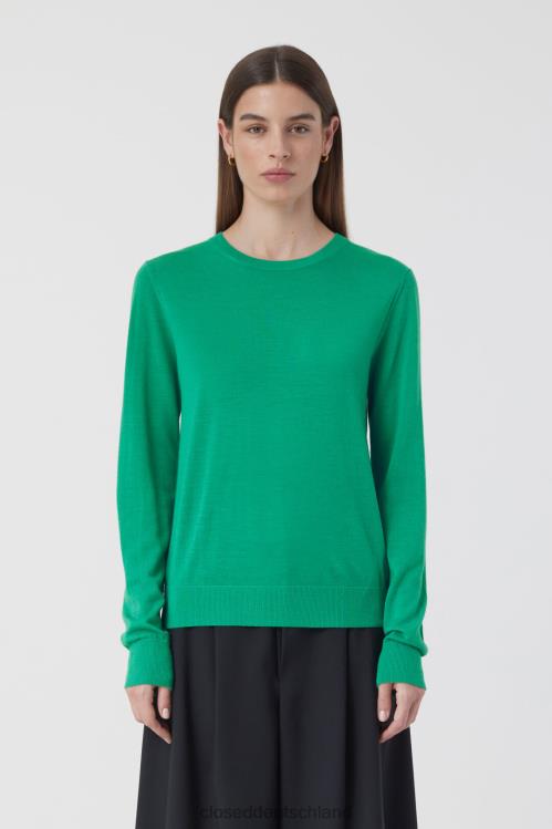Kleidung neues Grün 0RP8Z427 CLOSED Rundhalspullover aus Bio-Baumwolle Frauen