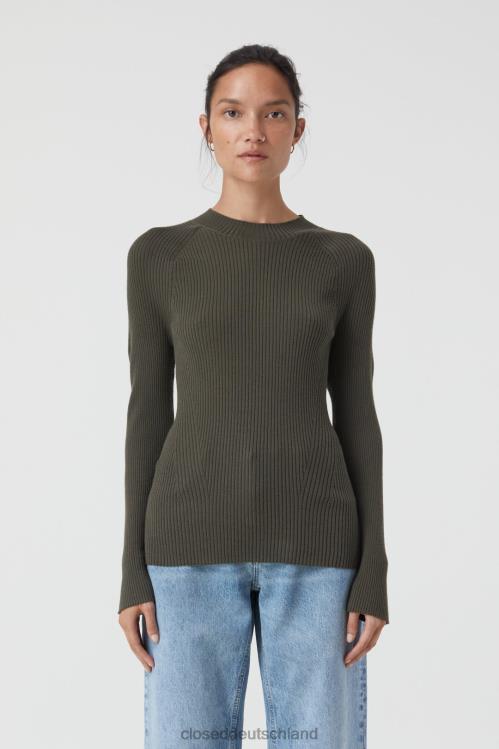 Kleidung Armeegrün 0RP8Z426 CLOSED geripptes Langarmshirt Frauen