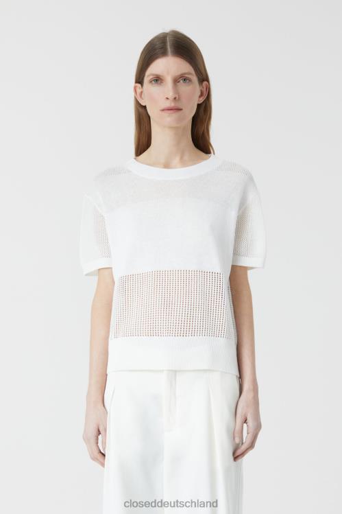 Kleidung Elfenbein 0RP8Z1452 CLOSED Kurzarm-Rundhalsausschnitt Frauen