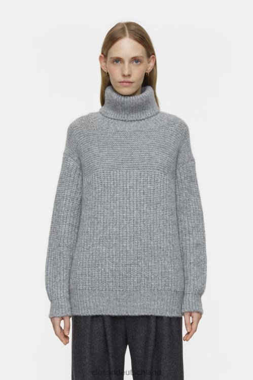 Kleidung Grau meliert 0RP8Z326 CLOSED klobiger Rollkragenpullover Frauen