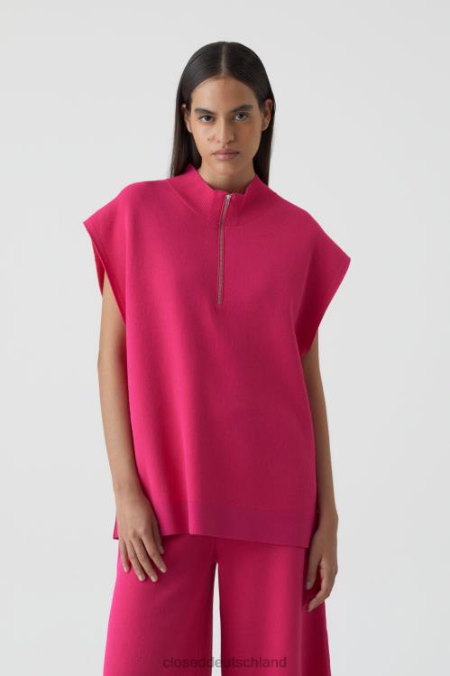 Kleidung Himbeerrosa 0RP8Z1517 CLOSED ärmelloser halber Reißverschluss Frauen