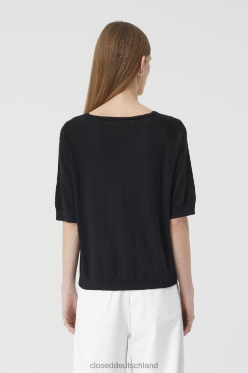 Kleidung Schwarz 0RP8Z1492 CLOSED Kurzarm mit V-Ausschnitt Frauen
