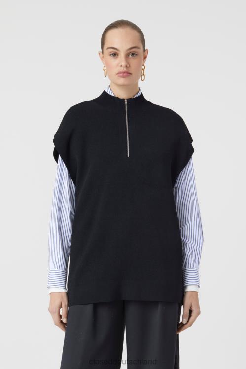 Kleidung Schwarz 0RP8Z1518 CLOSED ärmelloser halber Reißverschluss Frauen