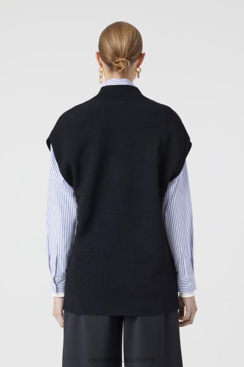 Kleidung Schwarz 0RP8Z1518 CLOSED ärmelloser halber Reißverschluss Frauen