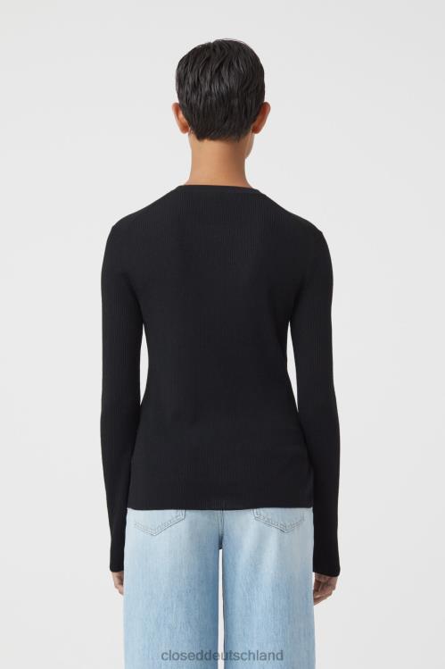 Kleidung Schwarz 0RP8Z1529 CLOSED Feinstrick-Longsleeve Frauen