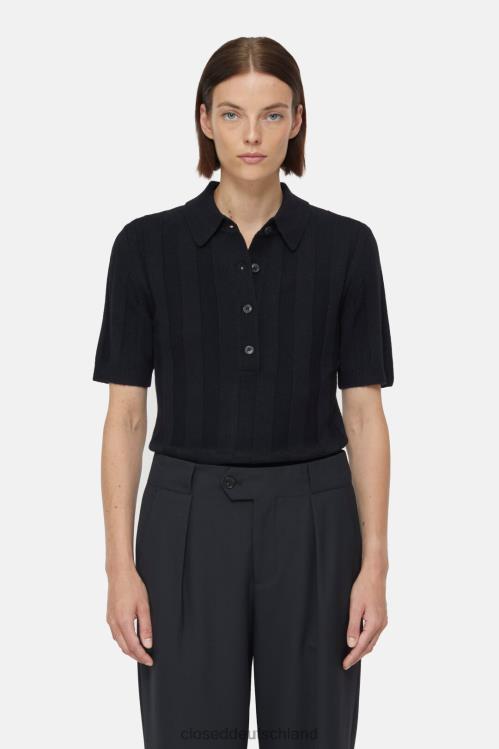 Kleidung Schwarz 0RP8Z360 CLOSED Poloshirt aus Kaschmirmix Frauen