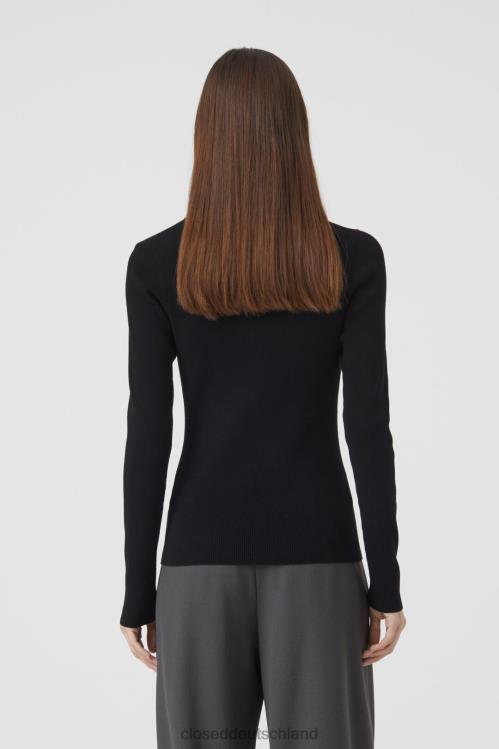 Kleidung Schwarz 0RP8Z390 CLOSED geripptes Langarmshirt Frauen