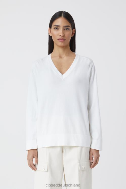 Kleidung Weiß 0RP8Z1473 CLOSED V-Ausschnitt gestrickt Frauen
