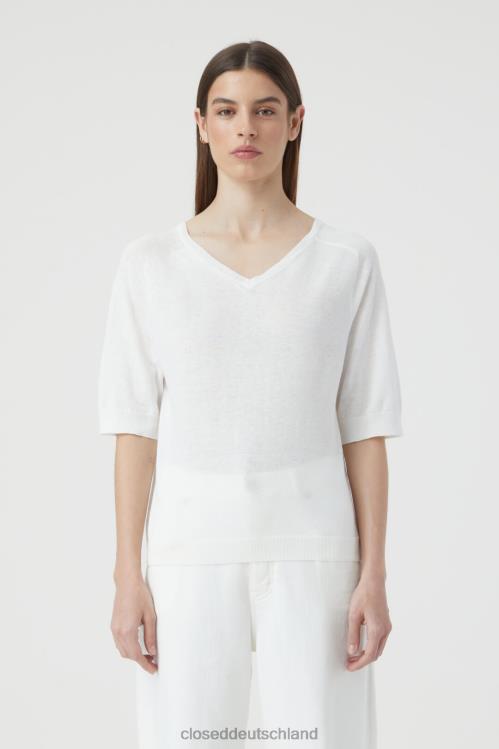 Kleidung Weiß 0RP8Z1491 CLOSED Kurzarm mit V-Ausschnitt Frauen