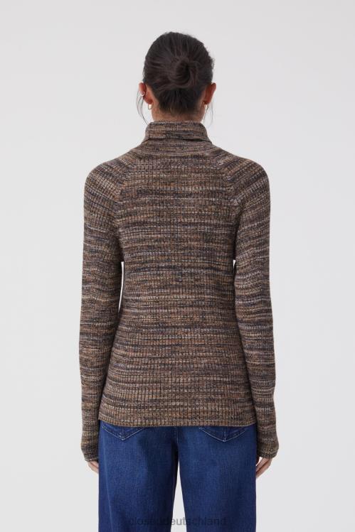 Kleidung blaues Heidekraut 0RP8Z418 CLOSED Rollkragenpullover aus Rippstrick Frauen