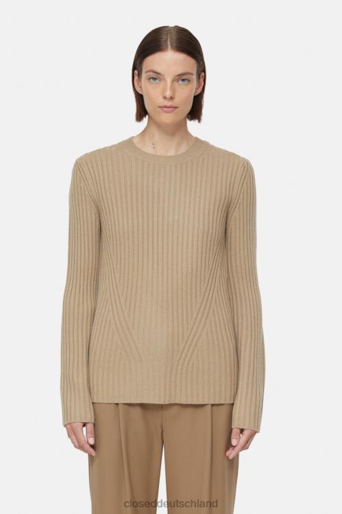 Kleidung brauner Zucker 0RP8Z412 CLOSED Langarmshirt aus Kaschmirmix Frauen