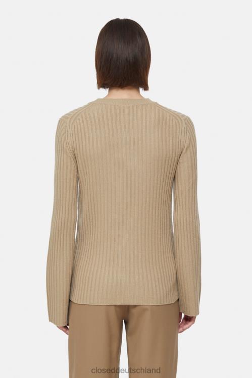 Kleidung brauner Zucker 0RP8Z412 CLOSED Langarmshirt aus Kaschmirmix Frauen