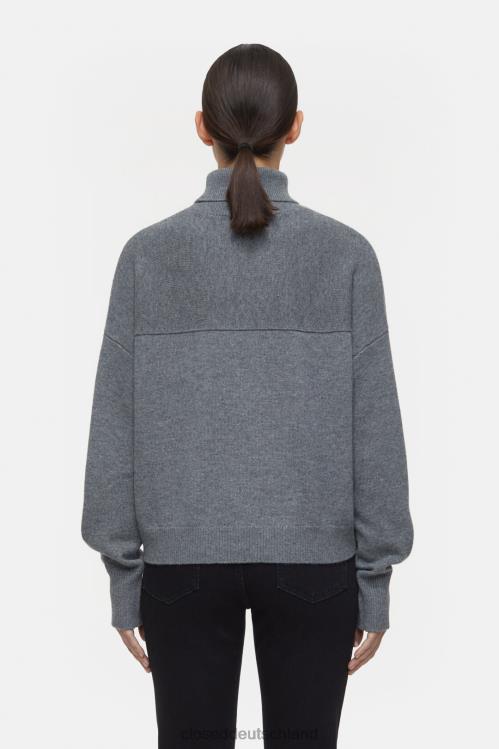 Kleidung dunkelgrau meliert 0RP8Z350 CLOSED Rollkragenpullover aus Kaschmirmischung Frauen