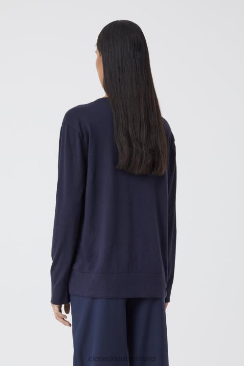 Kleidung dunkle Nacht 0RP8Z1475 CLOSED V-Ausschnitt gestrickt Frauen