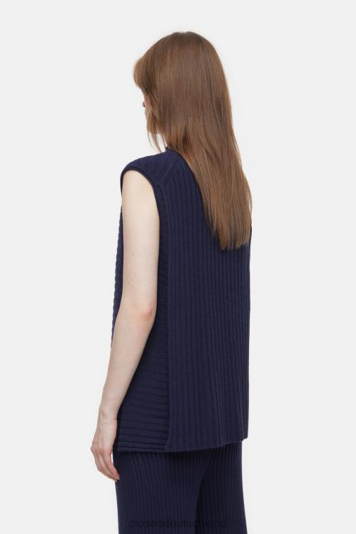 Kleidung dunkle Nacht 0RP8Z425 CLOSED Weste aus Kaschmirmix Frauen