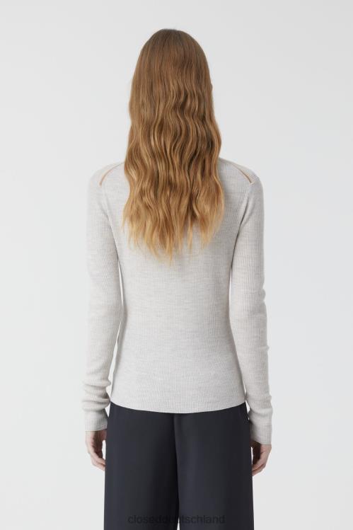 Kleidung grauer Alabaster 0RP8Z1507 CLOSED Feinstrick-Longsleeve Frauen