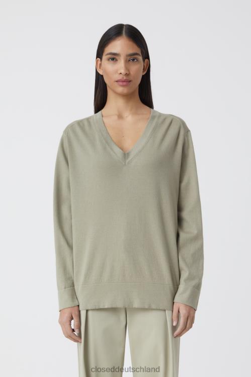 Kleidung grauer Marmor 0RP8Z1474 CLOSED V-Ausschnitt gestrickt Frauen