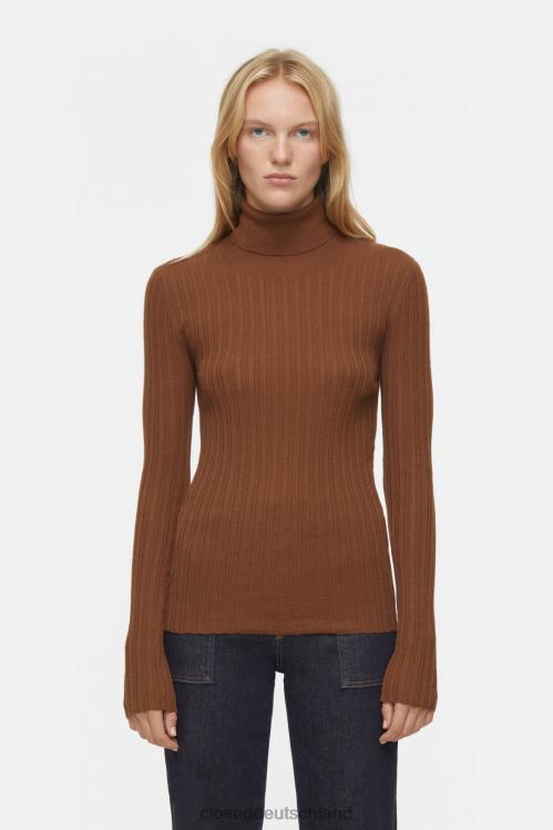 Kleidung kastanienbraun 0RP8Z374 CLOSED Langarmshirt mit Kaschmir Frauen