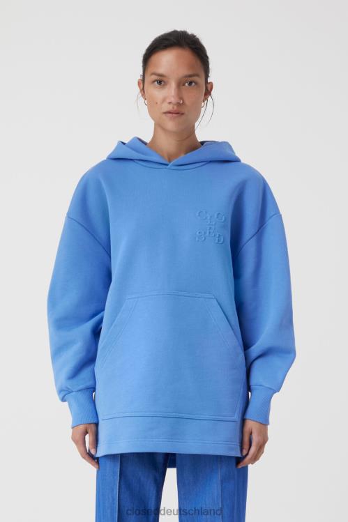Kleidung Chambrayblau 0RP8Z584 CLOSED Kapuzenpullover mit Logo Frauen