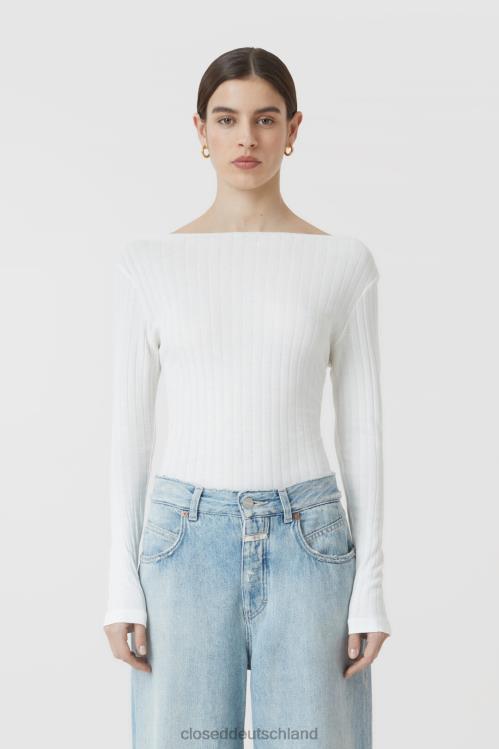 Kleidung Elfenbein 0RP8Z1657 CLOSED Langarmshirt mit Stehkragen Frauen