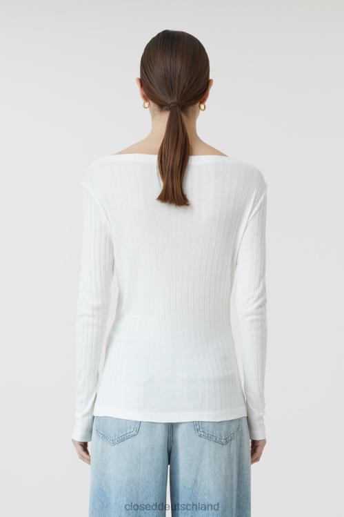 Kleidung Elfenbein 0RP8Z1657 CLOSED Langarmshirt mit Stehkragen Frauen