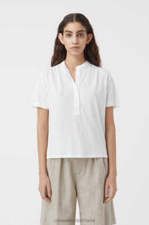 Kleidung Elfenbein 0RP8Z1664 CLOSED Bluse mit Stehkragen Frauen