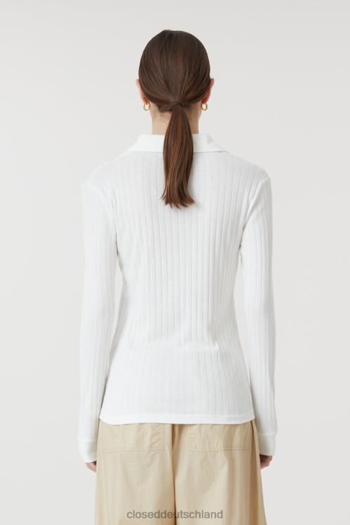 Kleidung Elfenbein 0RP8Z1689 CLOSED Langarmshirt aus Baumwolle und Modal Frauen