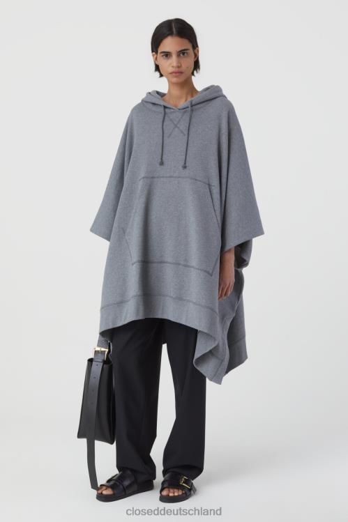 Kleidung Grau meliert 0RP8Z586 CLOSED Umhang mit Kapuze Frauen