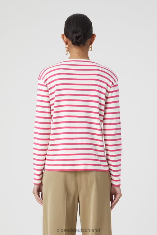 Kleidung Himbeerrosa 0RP8Z1732 CLOSED gestreiftes Langarmshirt Frauen