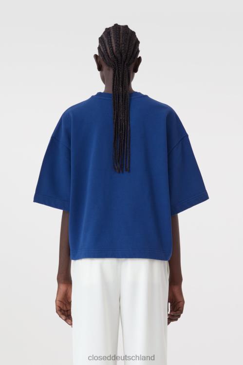 Kleidung Indigo Blau 0RP8Z1702 CLOSED Kurzarm-Sweatshirt Frauen