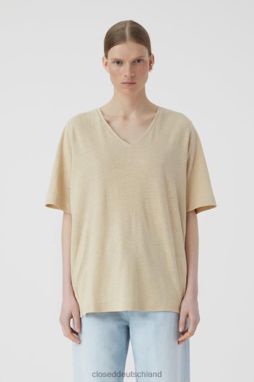 Kleidung Schilfbeige 0RP8Z1698 CLOSED übergroßer V-Ausschnitt Frauen
