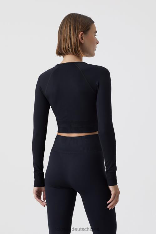 Kleidung Schwarz 0RP8Z1656 CLOSED Kurzes Raglan-Langarmshirt Frauen