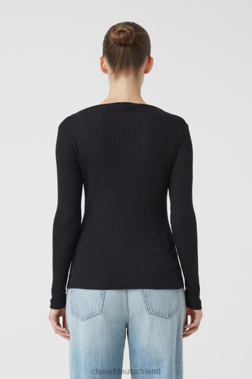Kleidung Schwarz 0RP8Z1660 CLOSED Langarmshirt mit Stehkragen Frauen