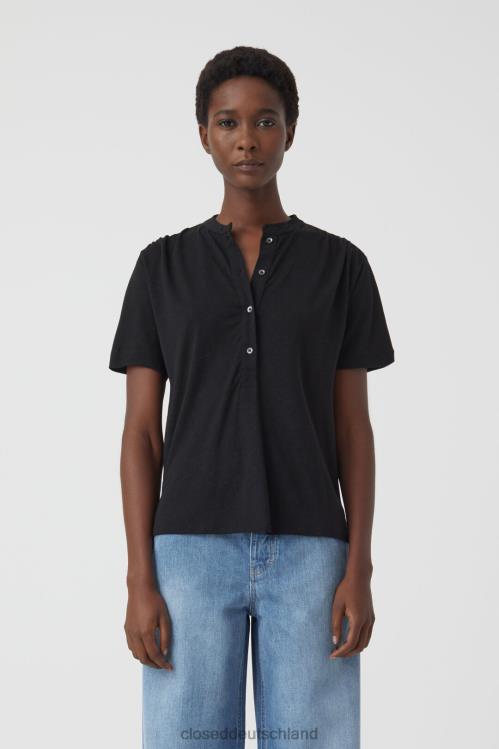Kleidung Schwarz 0RP8Z1665 CLOSED Bluse mit Stehkragen Frauen