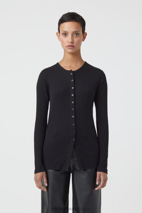Kleidung Schwarz 0RP8Z1683 CLOSED Feinstrick-Cardigan Frauen