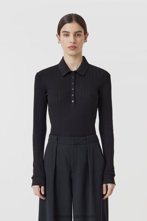 Kleidung Schwarz 0RP8Z1690 CLOSED Langarmshirt aus Baumwolle und Modal Frauen
