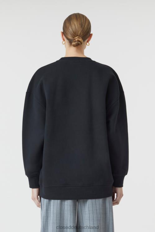 Kleidung Schwarz 0RP8Z1714 CLOSED übergroßer Rundhalsausschnitt Frauen