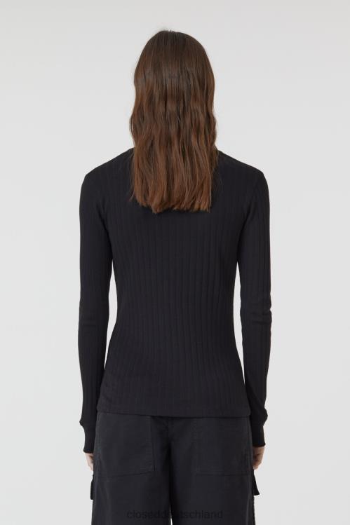 Kleidung Schwarz 0RP8Z1730 CLOSED Langarmshirt aus Baumwolle und Modal Frauen