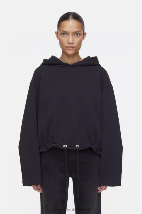 Kleidung Schwarz 0RP8Z575 CLOSED Kurzer Kapuzenpullover Frauen