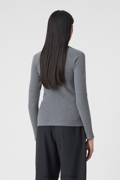 Kleidung dunkelgrau meliert 0RP8Z1734 CLOSED Raglan-Langarmshirt Frauen