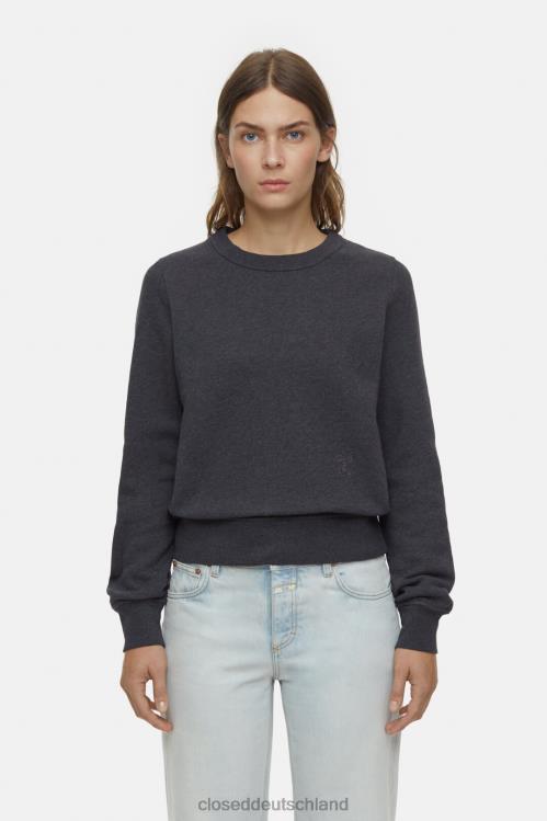 Kleidung dunkelgrau meliert 0RP8Z567 CLOSED Rundhalsausschnitt Frauen