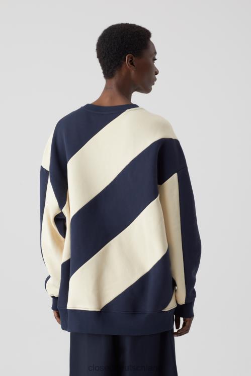 Kleidung dunkle Nacht 0RP8Z1718 CLOSED Rundhalsausschnitt mit Patchwork Frauen