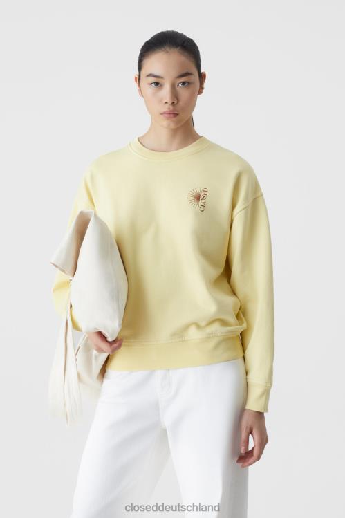 Kleidung gelbe Orchidee 0RP8Z1720 CLOSED Rundhalsausschnitt mit Aufdruck Frauen