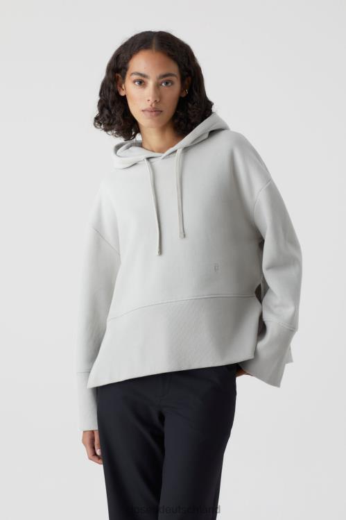 Kleidung grauer Alabaster 0RP8Z1707 CLOSED Kurzer Kapuzenpullover Frauen