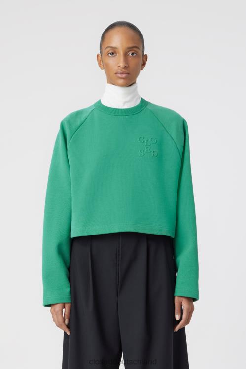 Kleidung neues Grün 0RP8Z585 CLOSED Logo-Rundhalsausschnitt Frauen